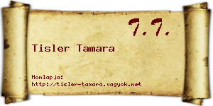 Tisler Tamara névjegykártya